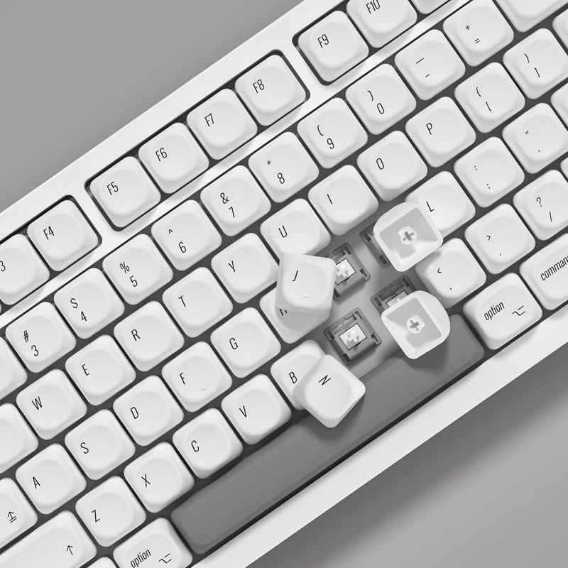YMKPVR KBDiy for MAC Style KOA Profile Keycaps 60 Percent,Dye-Sublimation PBT White Custom Keyboard Keycap,138 Keys Cap Set for Cherry Gateron MX Switches Mechanical Keyboards - Image 5